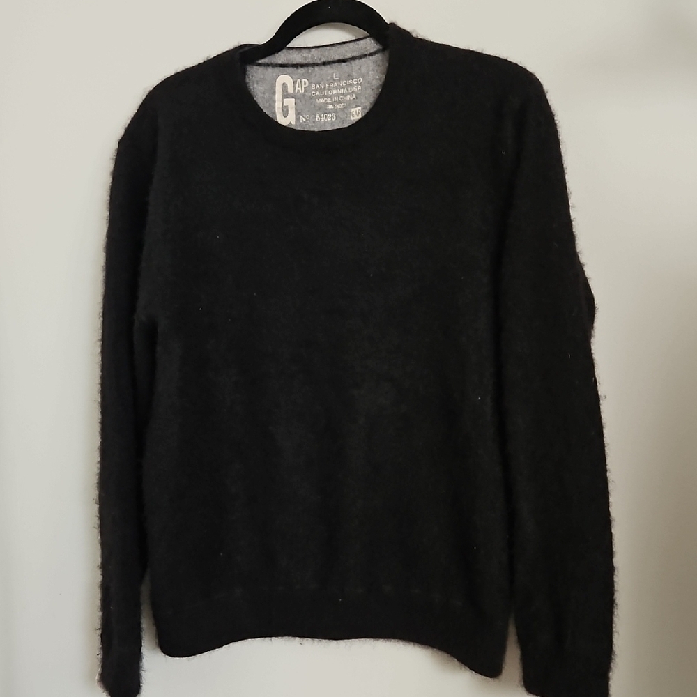 Vintage Y2K Gap Cashmere Crewneck Sweater Black Large No. 54023 Archival